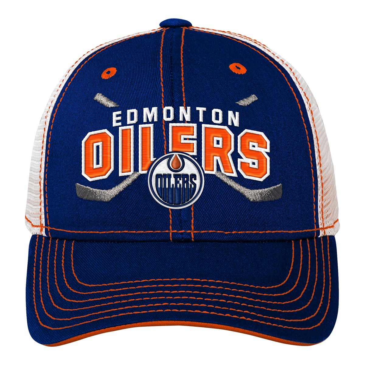 Child Edmonton Oilers Outerstuff Lockup Meshback Adj Cap