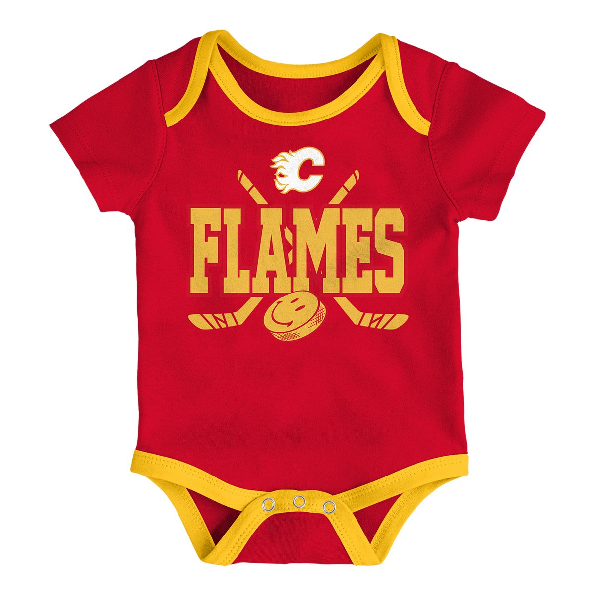 Infant Calgary Flames Outerstuff Full Strength Creeper Set