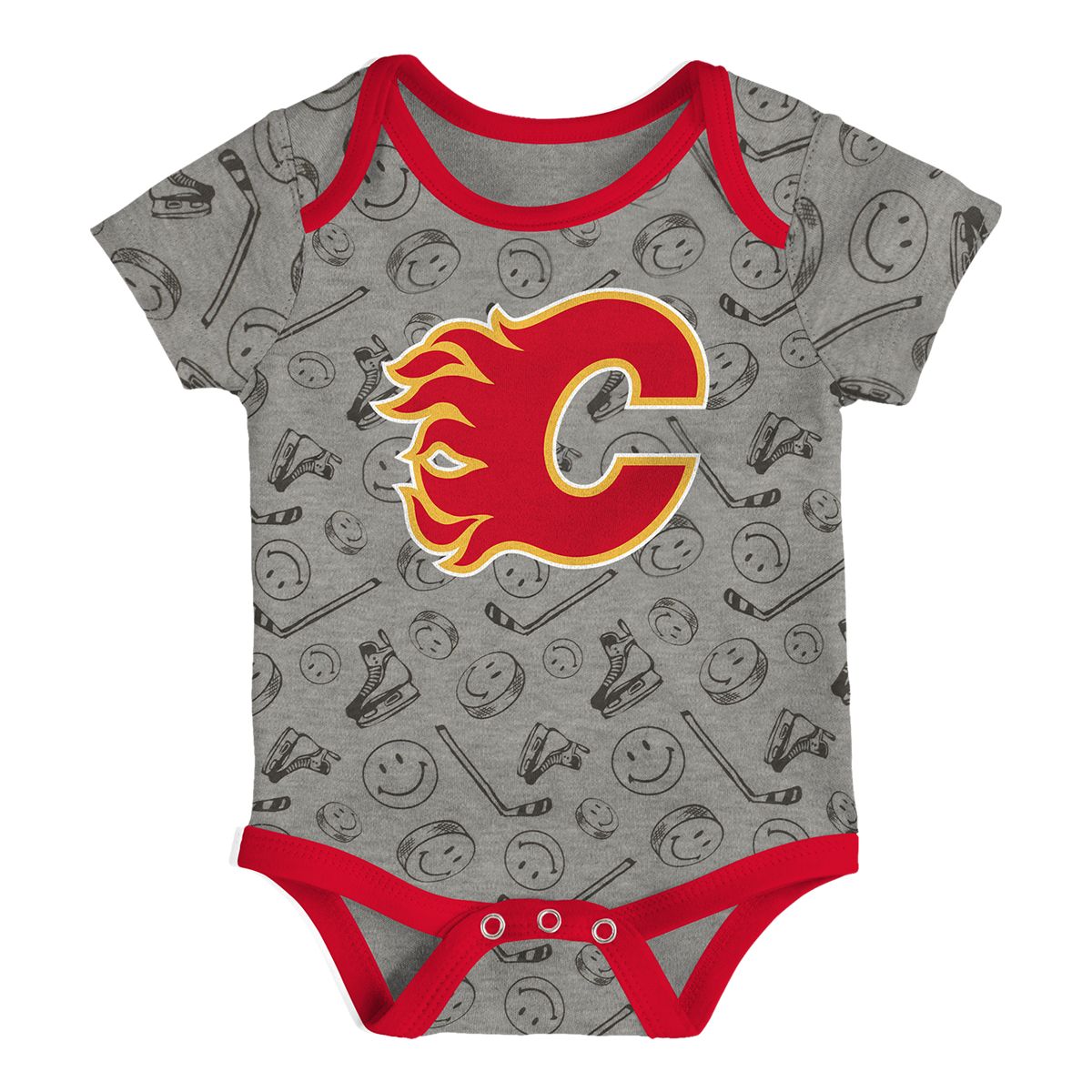 Infant Calgary Flames Outerstuff Full Strength Creeper Set
