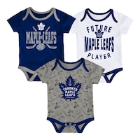 Infant Toronto Maple Leafs NHL Full Strength 3 Piece Creeper Set Front_Flat