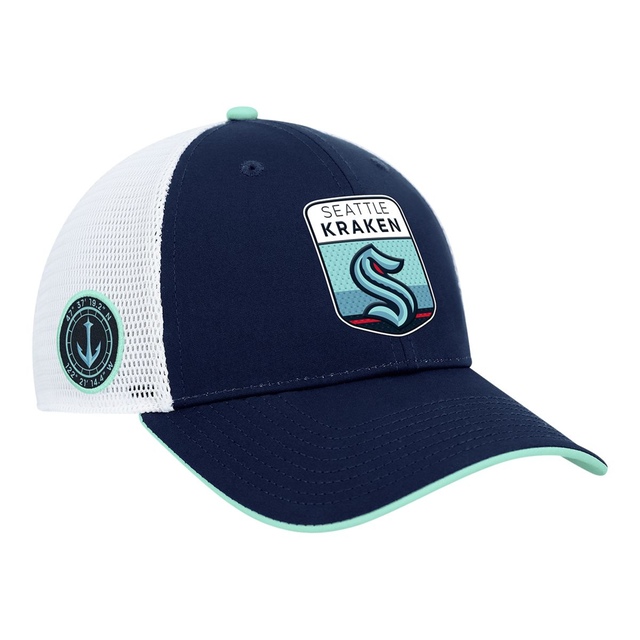 Seattle Kraken Fanatics Authentic Pro Draft Cap Front_Three_Fourths_Angled_Right