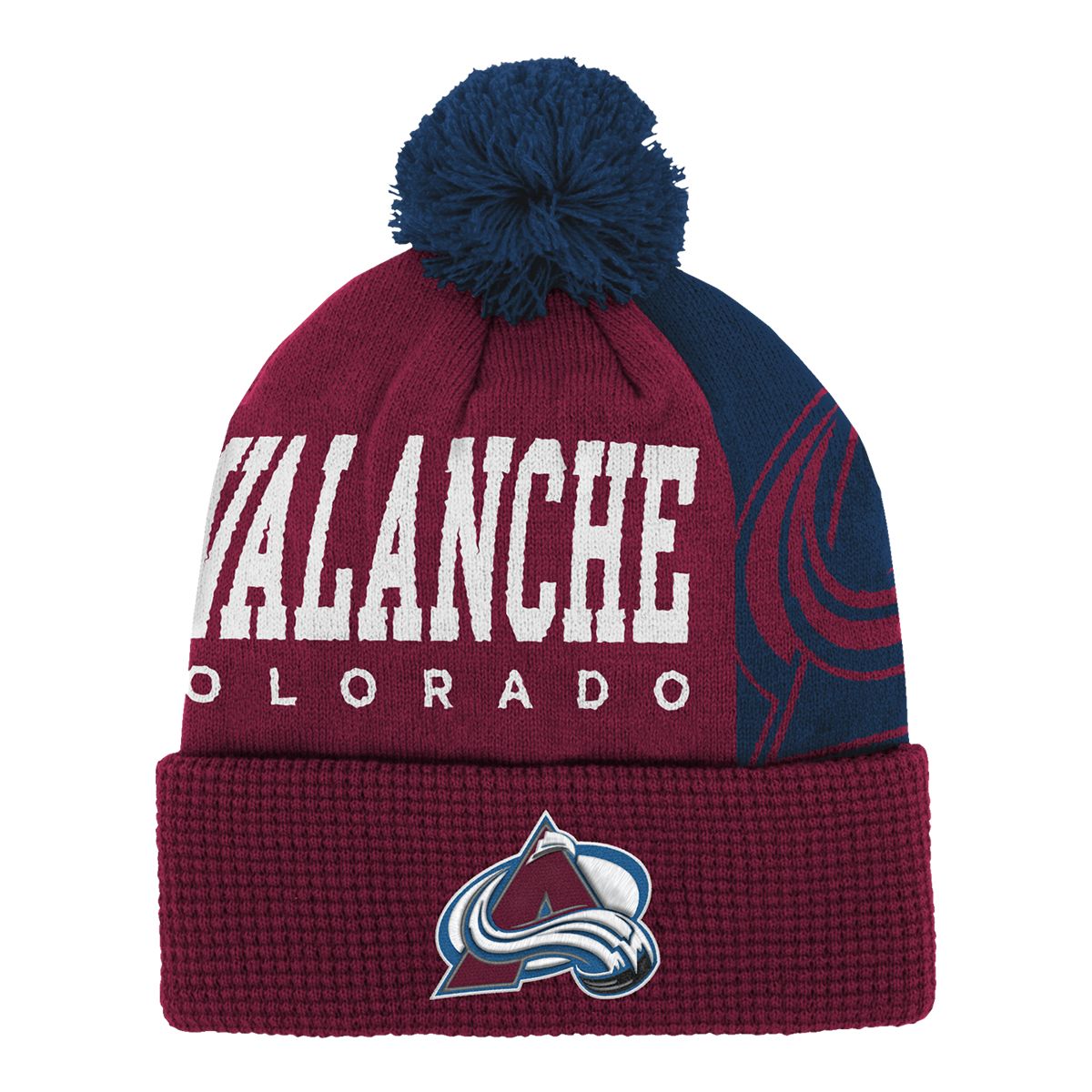 Colorado Avalanche Youth Outerstuff Impact Cuffed Pom Knit Hat
