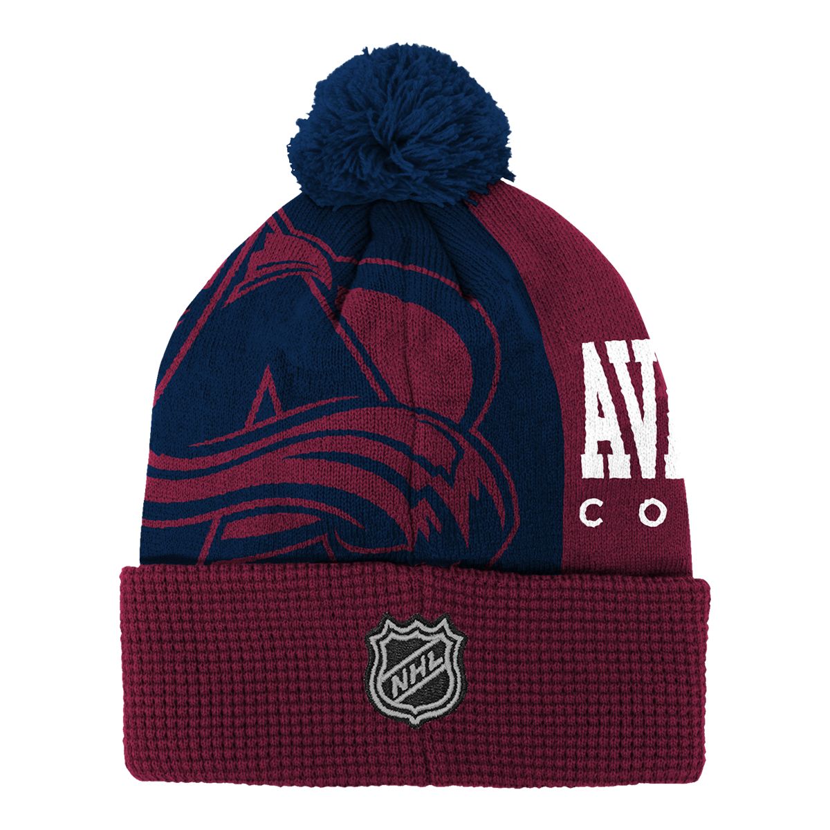 Colorado Avalanche Youth Outerstuff Impact Cuffed Pom Knit Hat