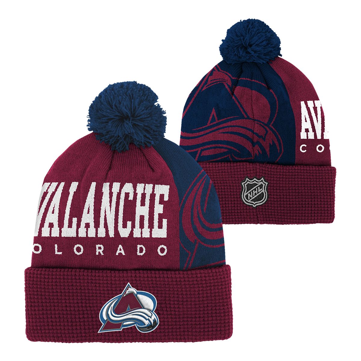 SportChek has Colorado Avalanche Youth Outerstuff Impact Cuffed Pom Knit Hat