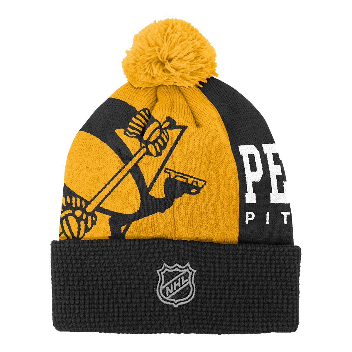 Pittsburgh Penguins Youth Outerstuff Impact Cuffed Pom Knit Hat