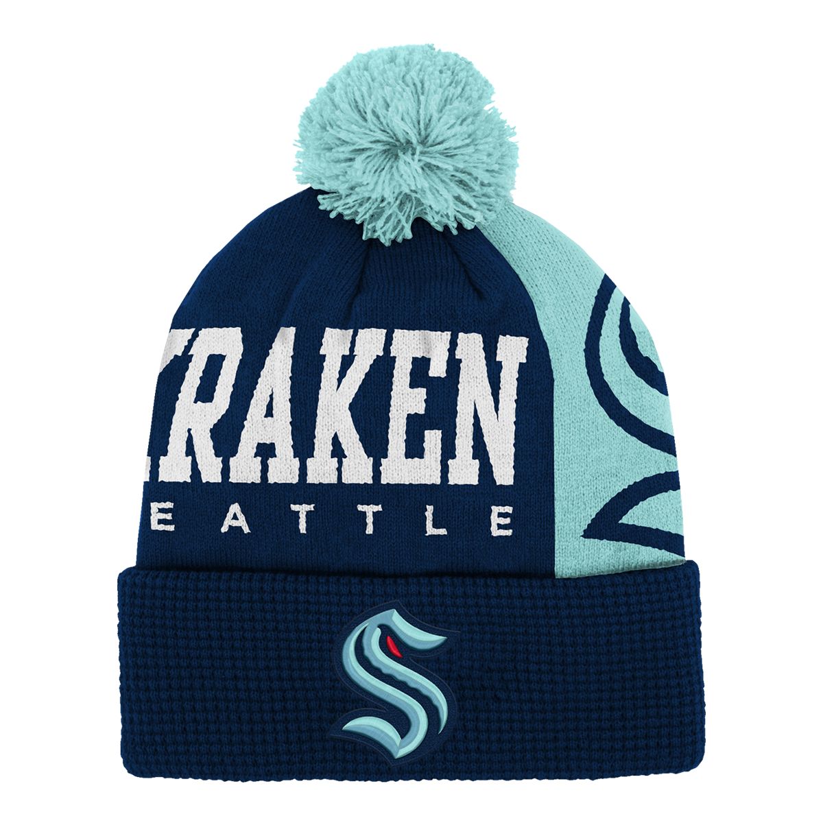 Seattle Kraken Youth Outerstuff Impact Cuffed Pom Knit Hat