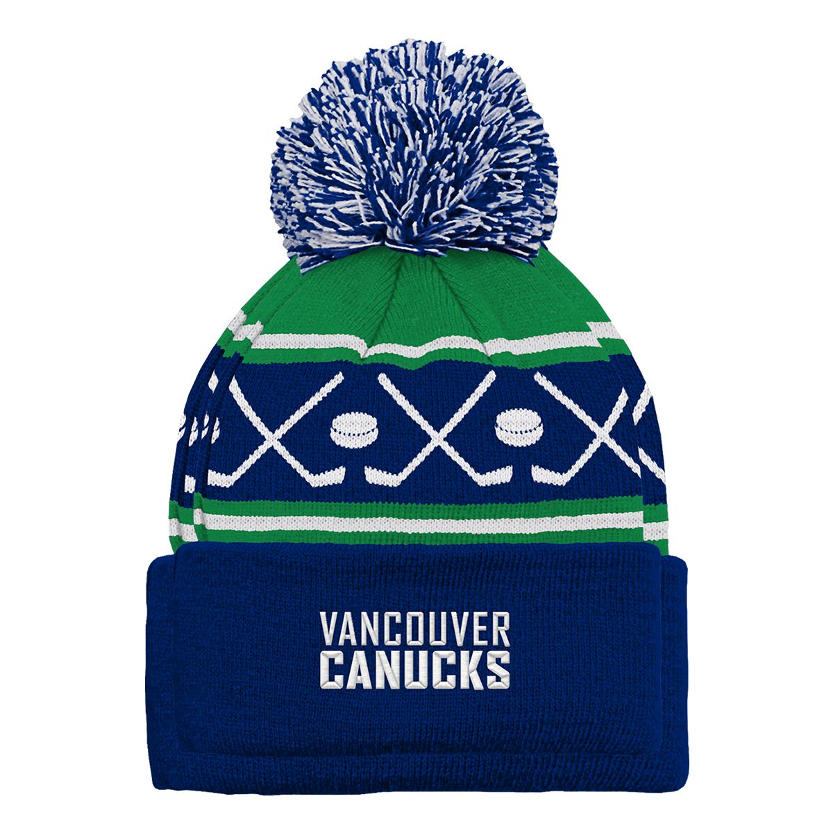 Vancouver Canucks NHL Infant Face Off Cuff Pom Knit Beanie