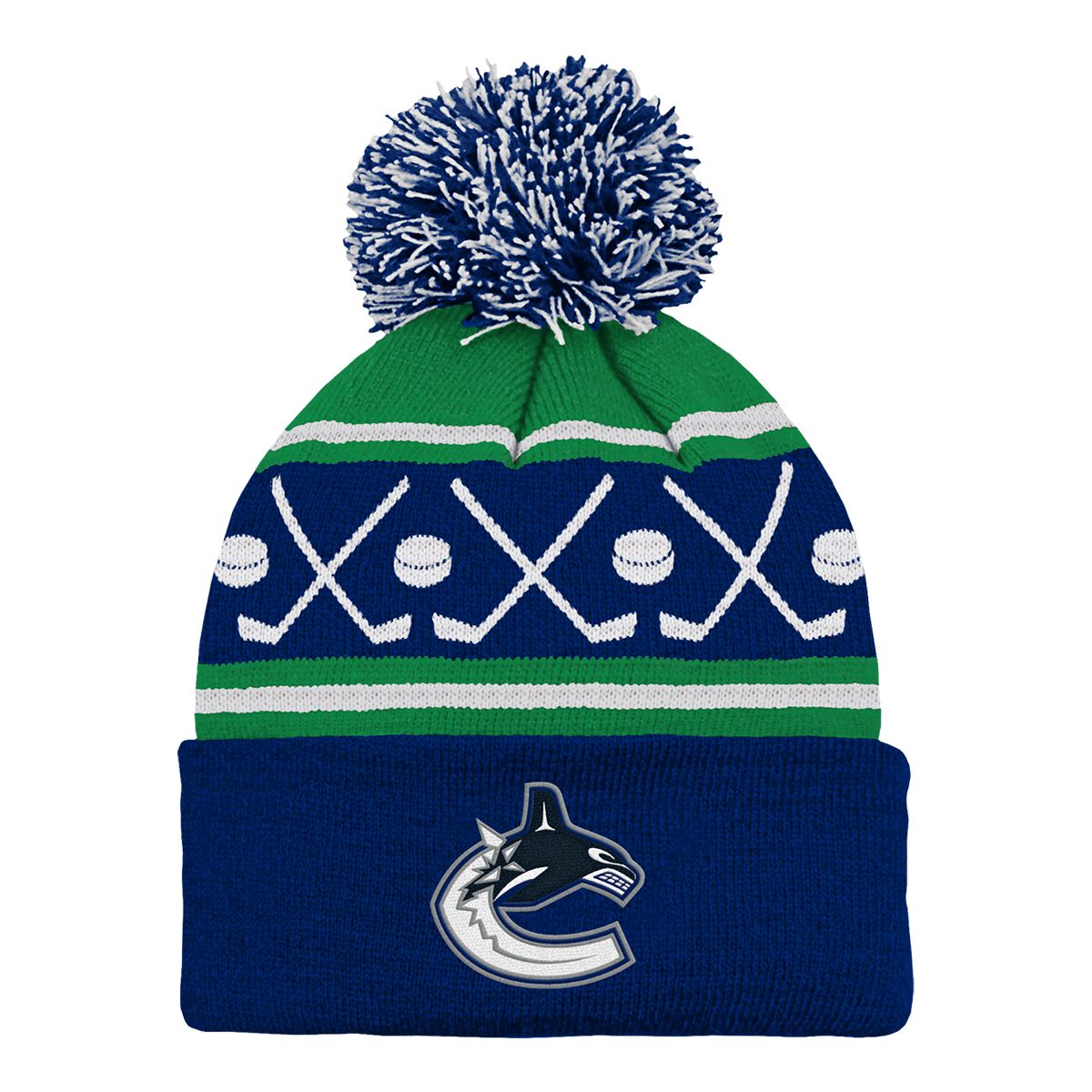 Vancouver Canucks NHL Infant Face Off Cuff Pom Knit Beanie
