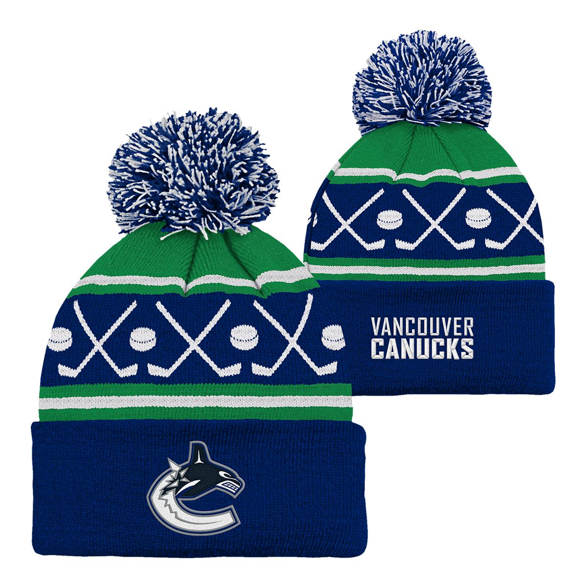 Vancouver Canucks NHL Infant Face Off Cuff Pom Knit Beanie