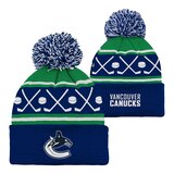 Vancouver Canucks NHL Infant Face Off Cuff Pom Knit Beanie Composite_or_Mixed