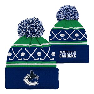 Vancouver Canucks Outerstuff Infant Face Off Cuff Pom Knit Beanie