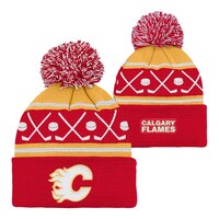 Calgary Flames Outerstuff Infant Face Off Cuffed Pom Knit Beanie Composite_or_Mixed