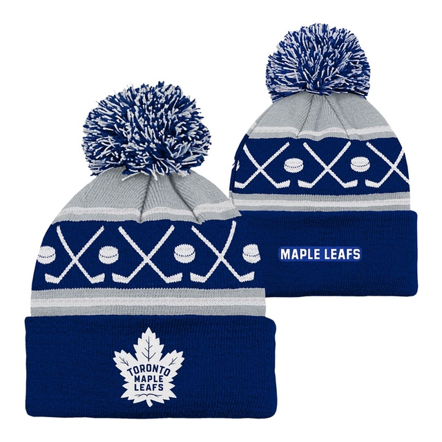 Infant Toronto Maple Leafs Outerstuff Face Off Cuffed Pom Knit Beanie