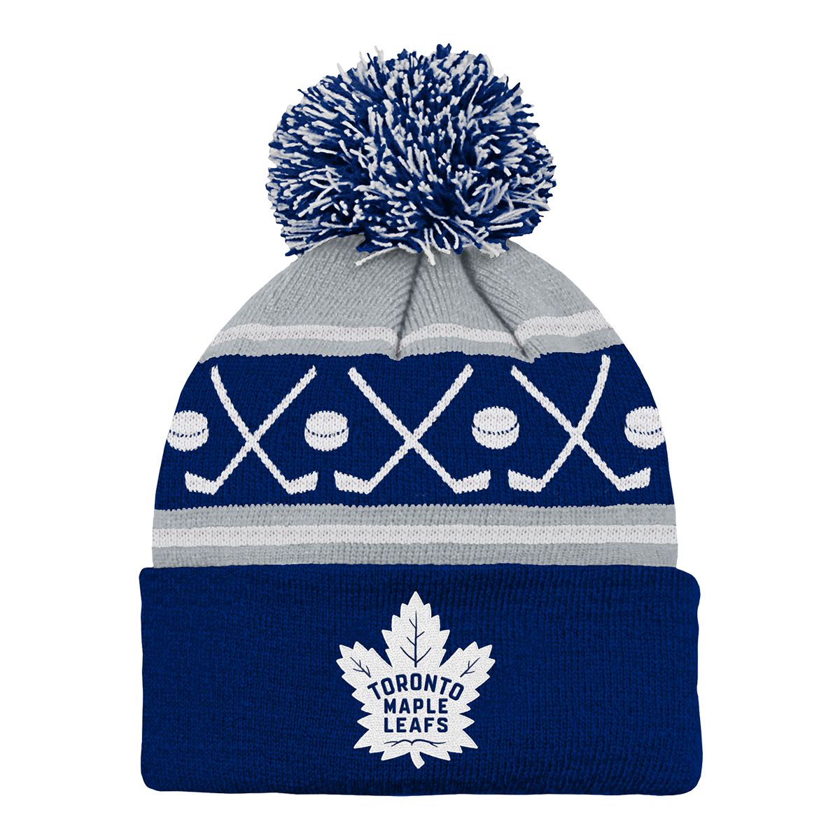 Infant Toronto Maple Leafs NHL Face Off Cuffed Pom Knit Beanie