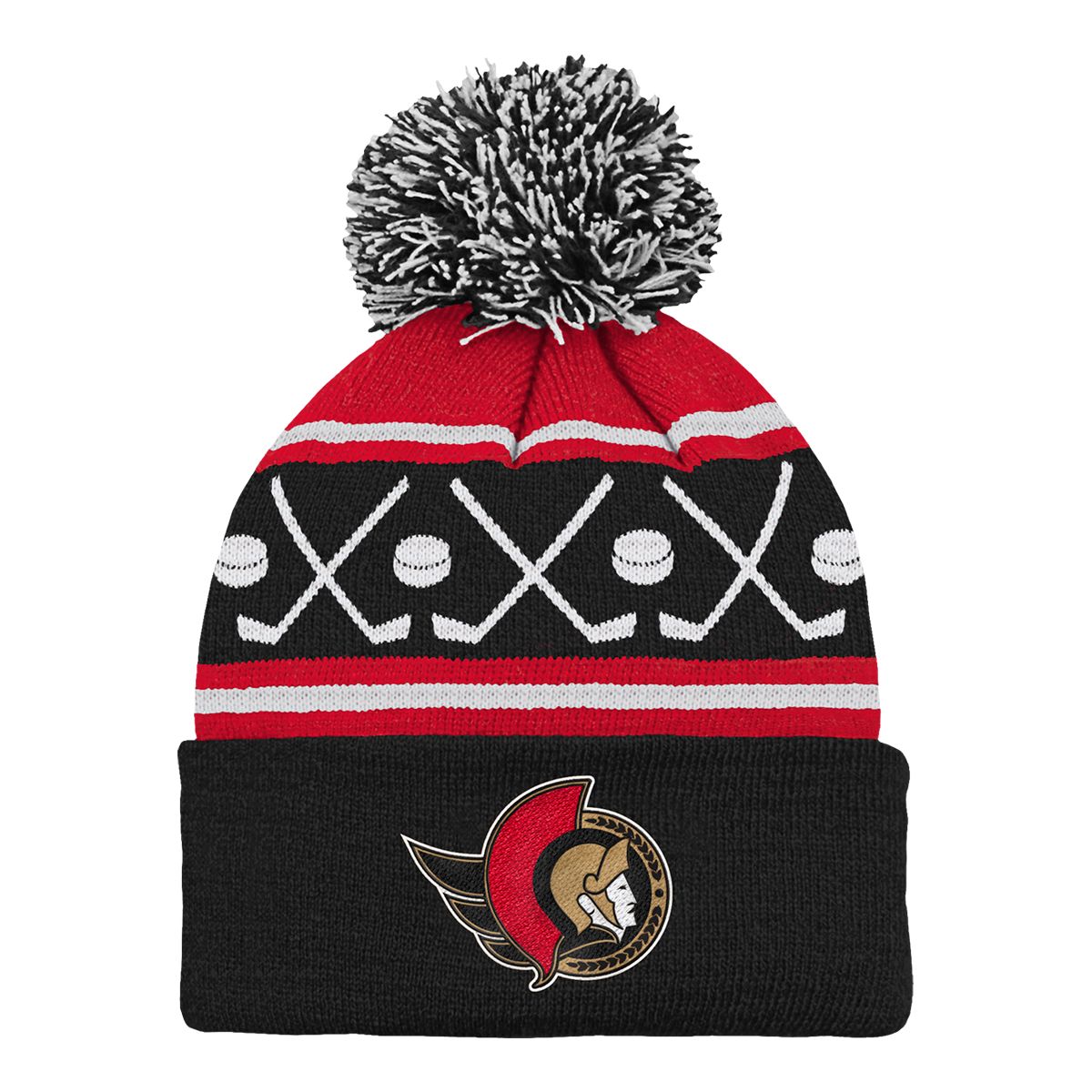 Ottawa Senators NHL Infant Face Off Cuffed Pom Knit Beanie