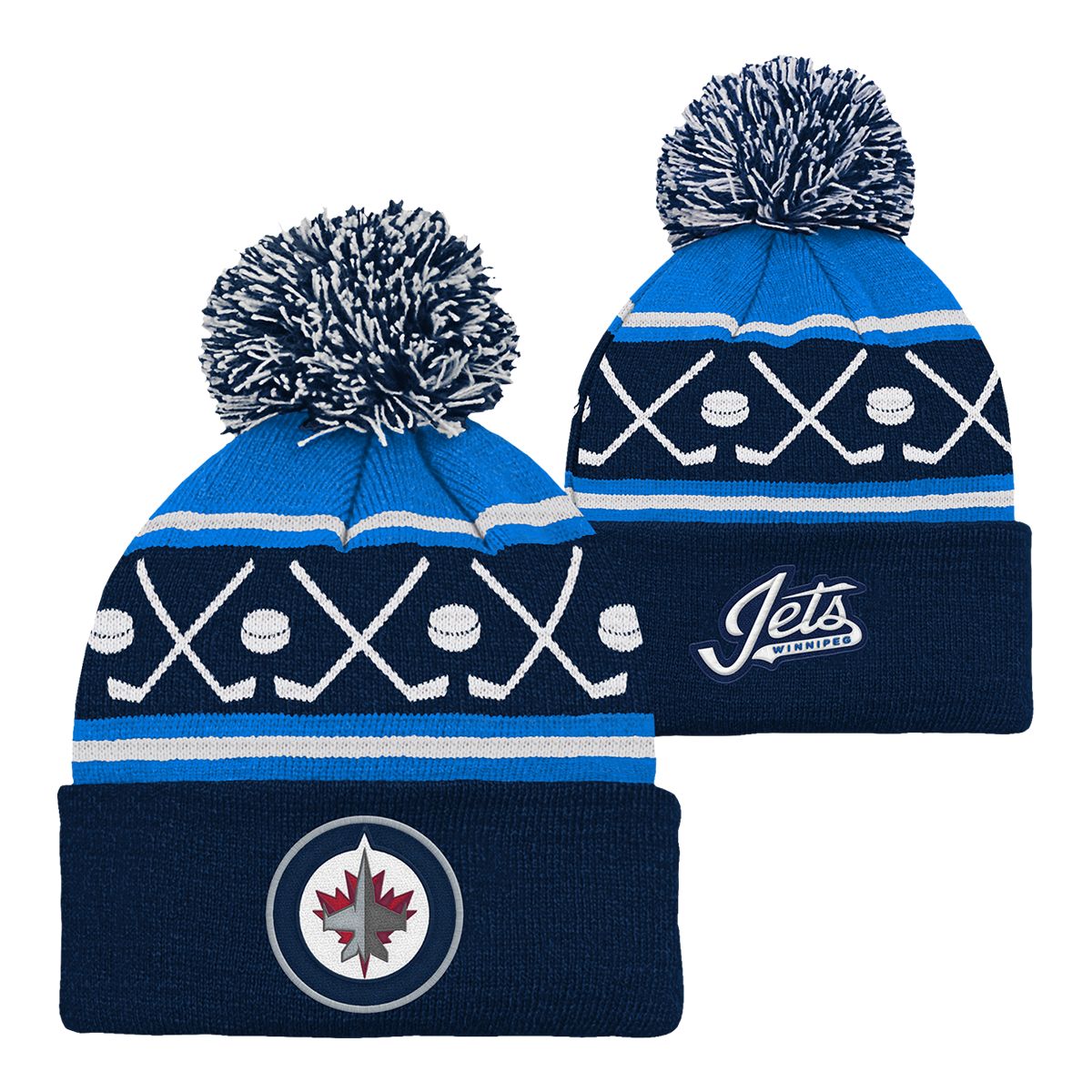 Winnipeg Jets NHL Infant Face Off Cuff Pom Knit Beanie