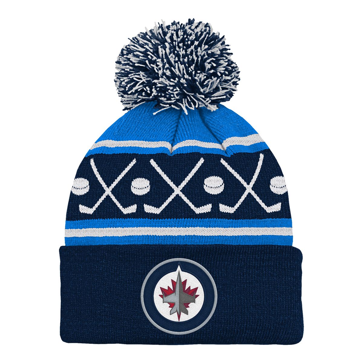 Winnipeg Jets NHL Infant Face Off Cuff Pom Knit Beanie