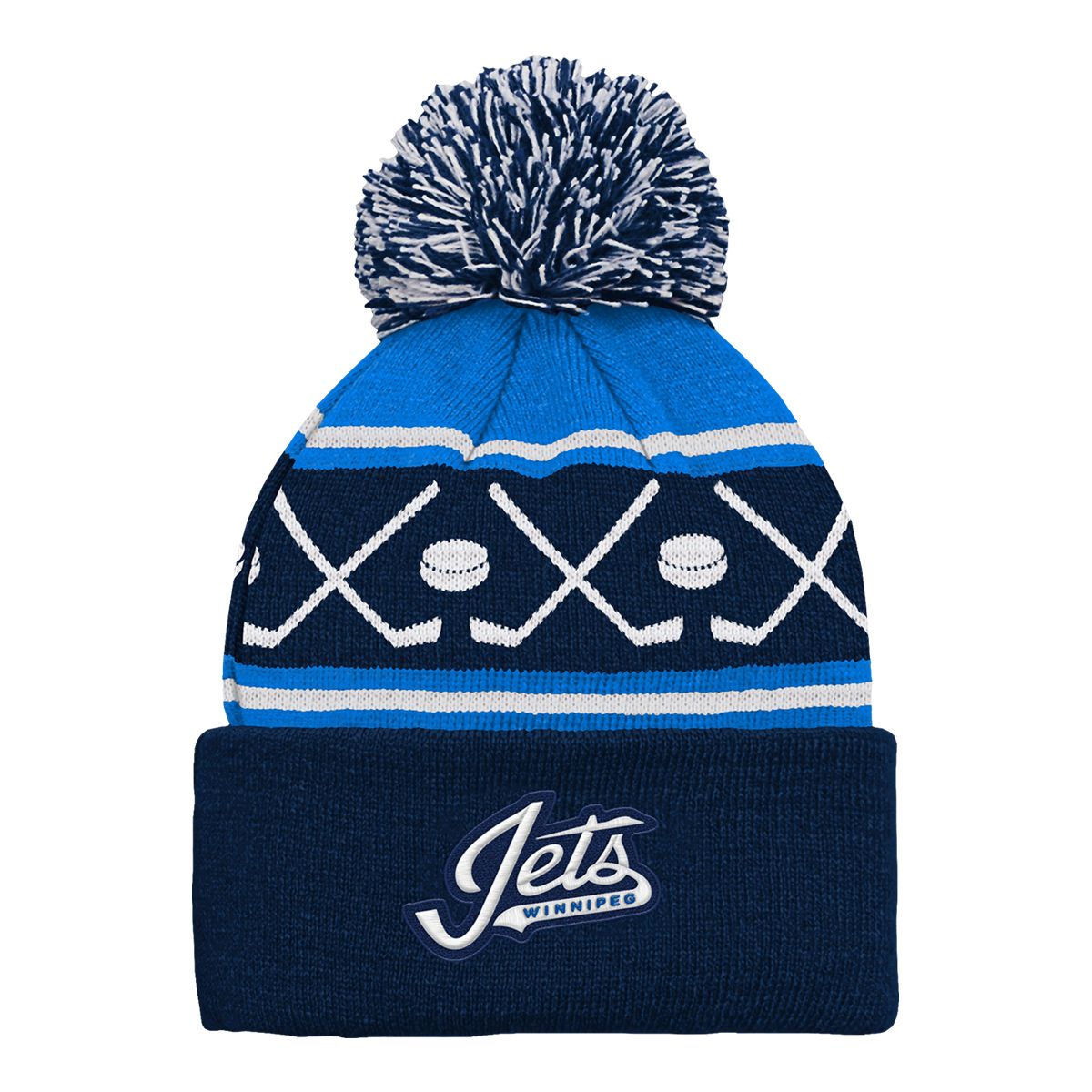 Winnipeg Jets NHL Infant Face Off Cuff Pom Knit Beanie