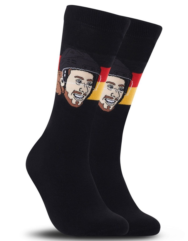 Vancouver Canucks Major League Socks Quinn Hughes Socks Front_Three_Fourths_Angled_Right