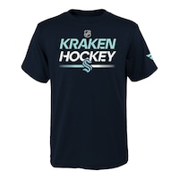 Youth Outerstuff Seattle Kraken Apro Wordmark T Shirt Front_Flat