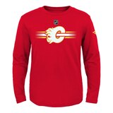 Youth Calgary Flames Outerstuff Apro Logo Long Sleeve T Shirt Front_Flat