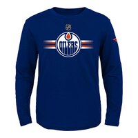 Youth Edmonton Oilers Outerstuff Apro Logo Long Sleeve T Shirt Front_Flat