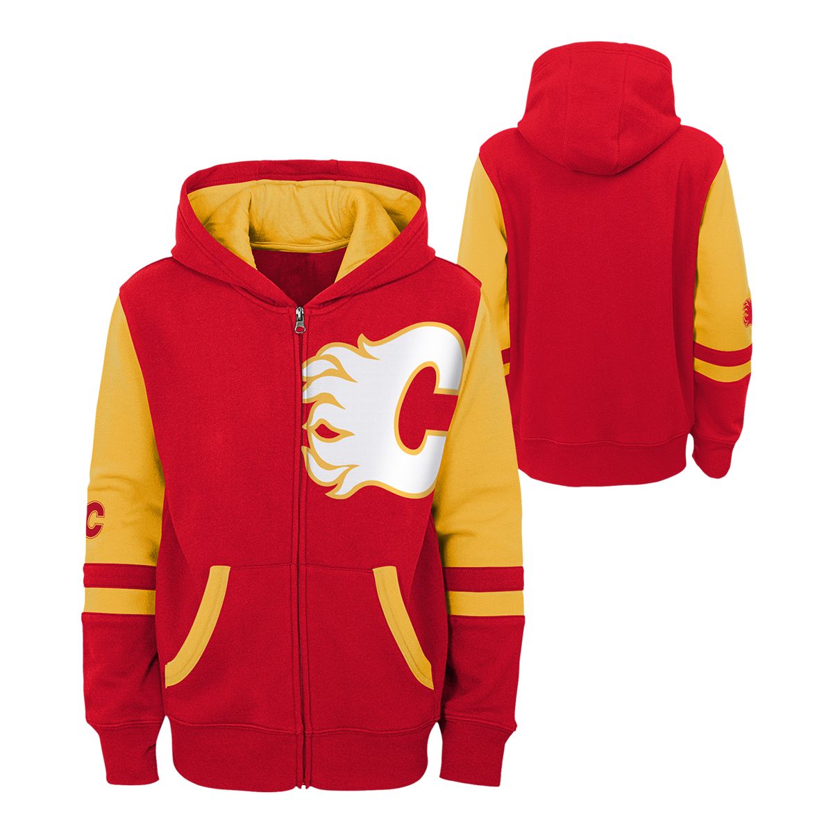 SportChek has Youth Calgary Flames Outerstuff Face Off Full Zip Hoodie