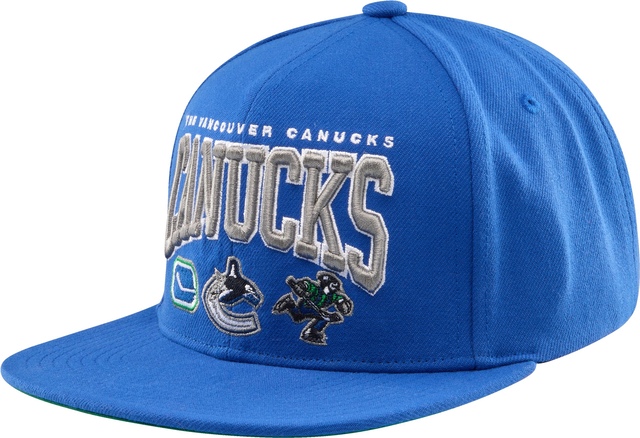 Vancouver Canucks Mitchell & Ness Team Ground 2.0 Dad Cap Front_Three_Fourths_Angled_Left