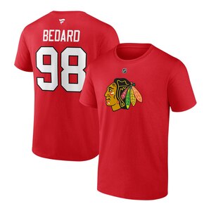 Chicago Blackhawks Fanatics Connor Bedard Authentic Stack T Shirt