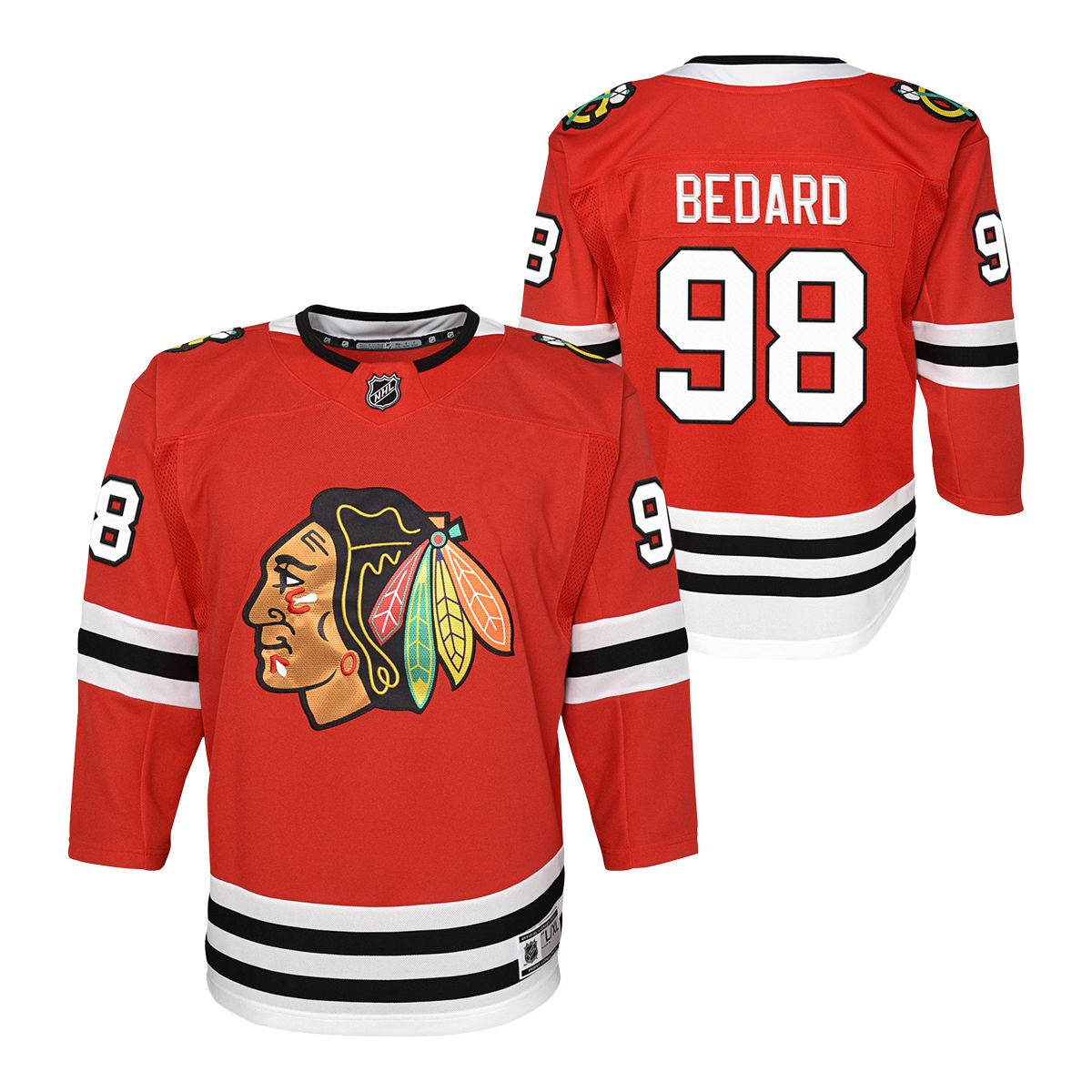 Outerstuff Youth Connor Bedard Red Chicago Blackhawks Home Replica Player Jersey Size: Small/Medium