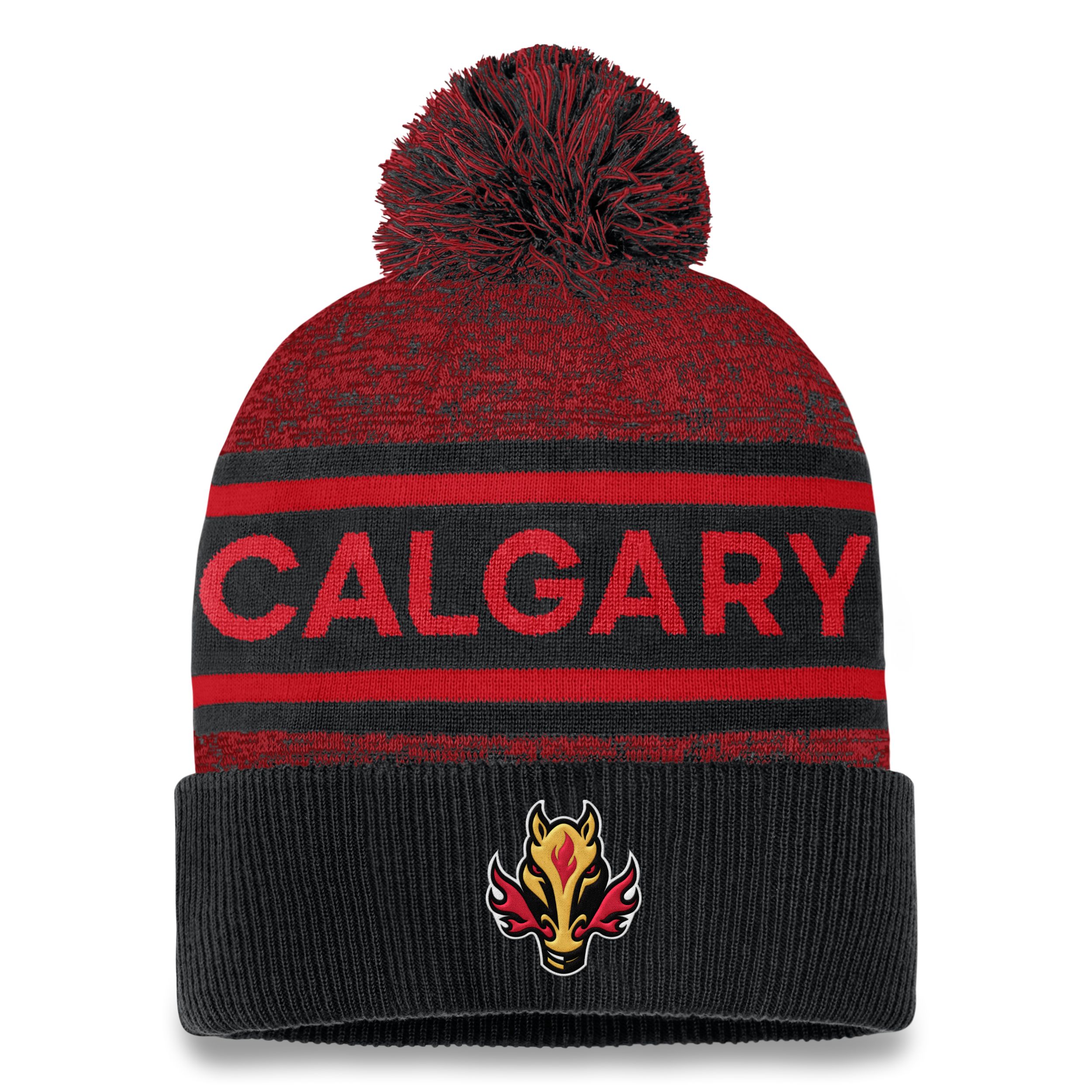 Calgary Flames Fanatics Authentic Pro Alternate Cuffed Pom Knit