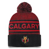 Calgary Flames Fanatics Men's Auth Pro Alternate Cuffed Pom Knit Hat Front_Flat