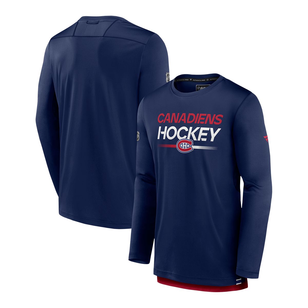 Montreal Canadiens Fanatics Authentic Pro Rink Tech Long Sleeve T Shirt