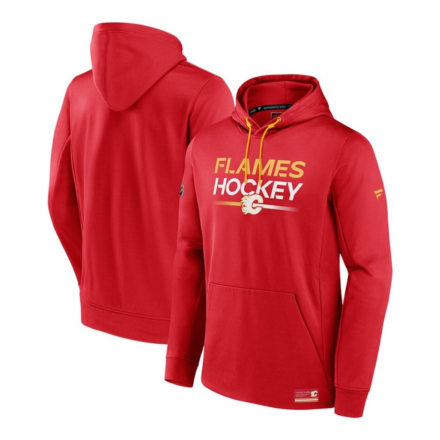 Calgary Flames Fanatics Authentic Pro Rink Poly Fleece Hoodie