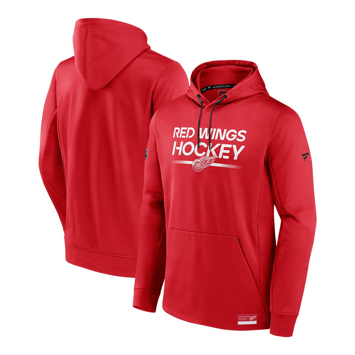 Image of Detroit Red Wings Fanatics Authentic Pro Rink Poly Fleece Hoodie