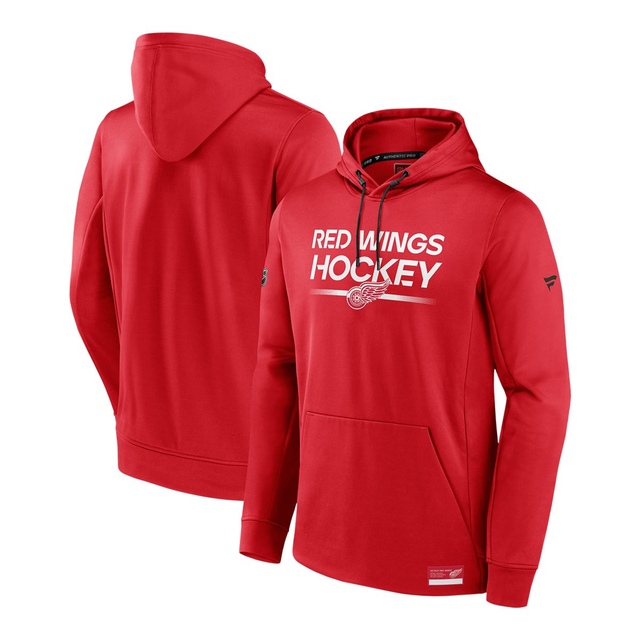 Detroit Red Wings Fanatics Authentic Pro Rink Poly Fleece Hoodie