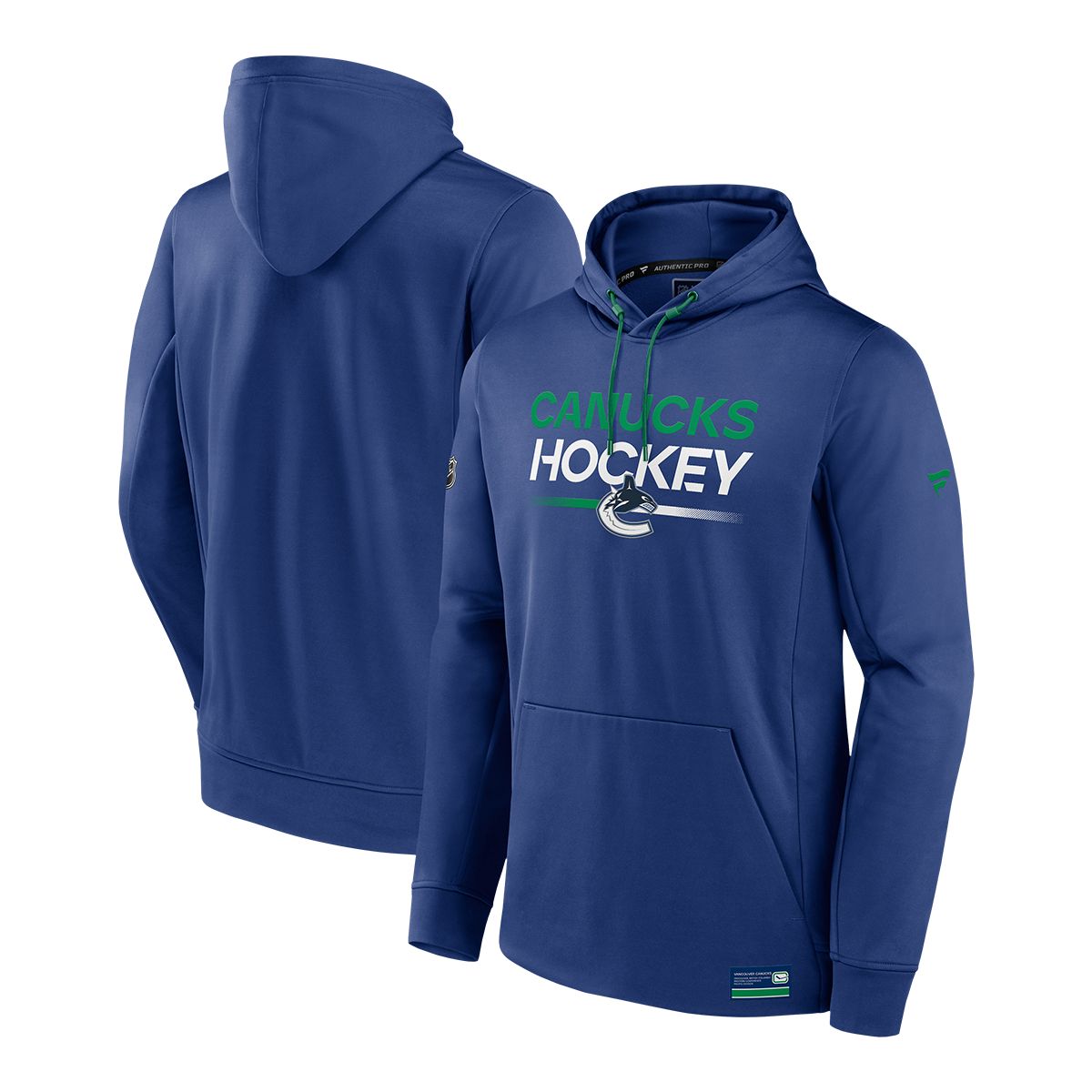 Image of Vancouver Canucks Fanatics Authentic Pro Rink Poly Fleece Hoodie