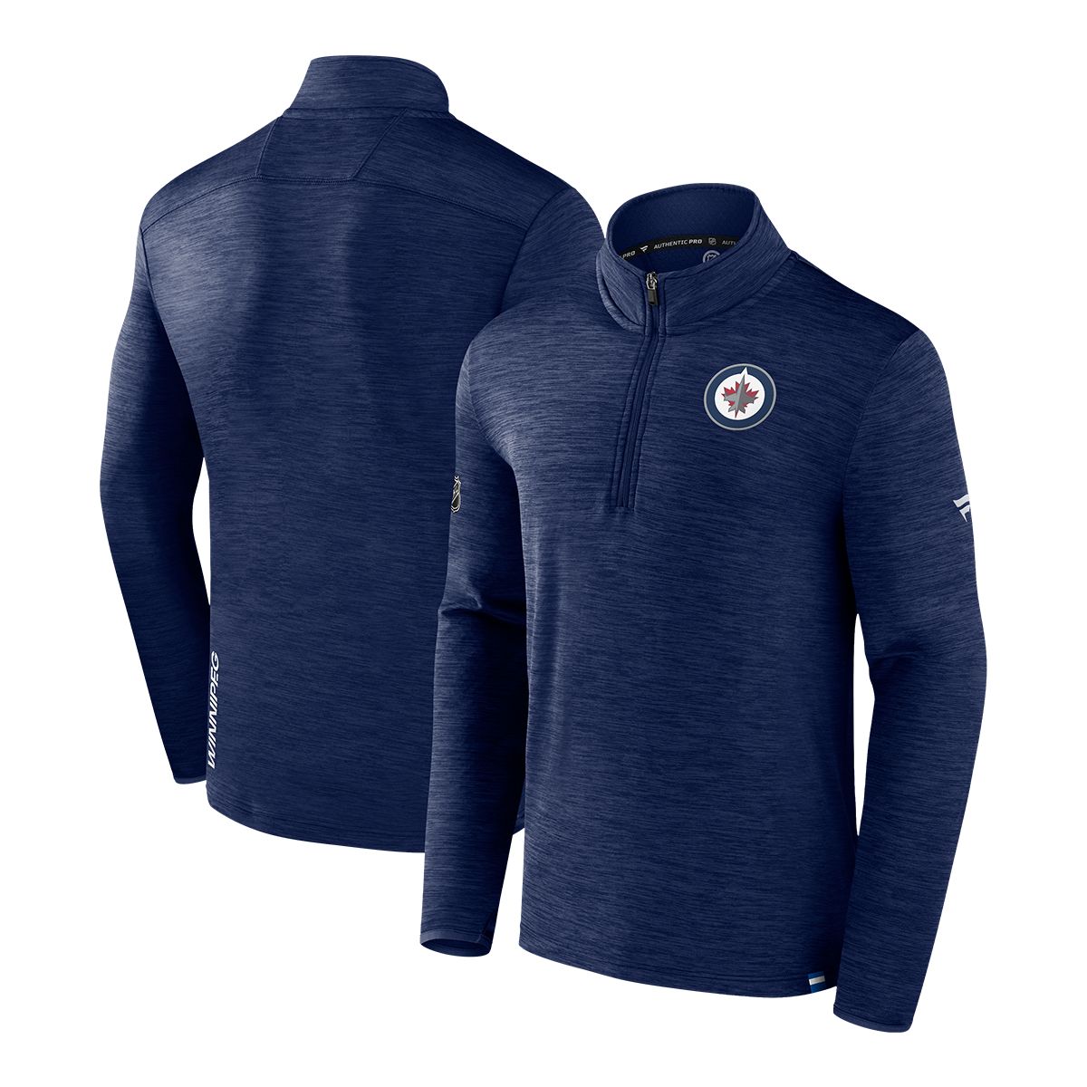 Winnipeg Jets Fanatics Authentic Pro Rink Low 1/4 Zip Long Sleeve Top