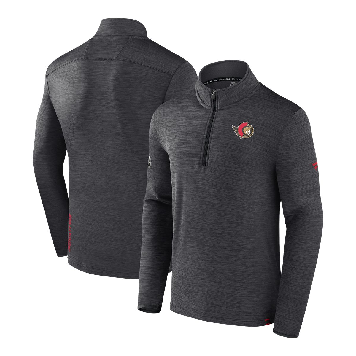SportChek has Ottawa Senators Fanatics Authentic Pro Rink Low 1/4 Zip Long Sleeve Top
