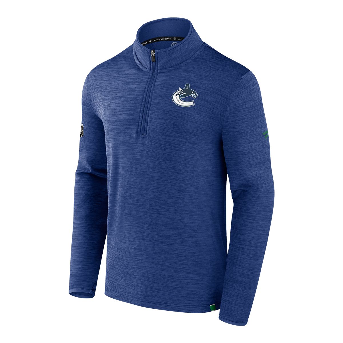 Vancouver Canucks Fanatics Authentic Pro Rink Low 1/4 Zip Long Sleeve Top