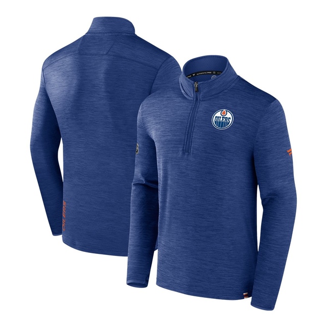 Edmonton Oilers Fanatics Authentic Pro Rink Low 1/4 Zip Long Sleeve Top