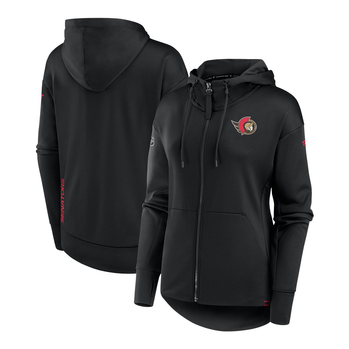 Ottawa Senators Fanatics Women's Authentic Pro Rink Fleece Full Zip Hoodie