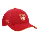 Calgary Flames Fanatics Men's Authentic Pro Draft Structured Trucker Hat Front_Three_Fourths_Angled_Right