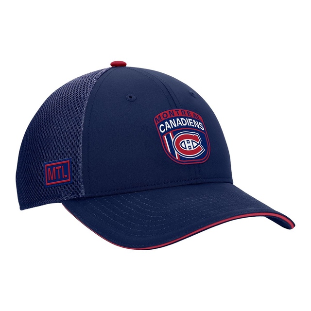 Montreal Canadiens Fanatics Authentic Pro Draft Structured Trucker Cap Front_Three_Fourths_Angled_Right