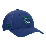 Vancouver Canucks Fanatics Men's Authentic Pro Draft Structured Truck Hat Front_Three_Fourths_Angled_Right