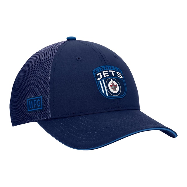 Winnipeg Jets Fanatics Authentic Pro Draft Structured Trucker 24 Hat Front_Three_Fourths_Angled_Right