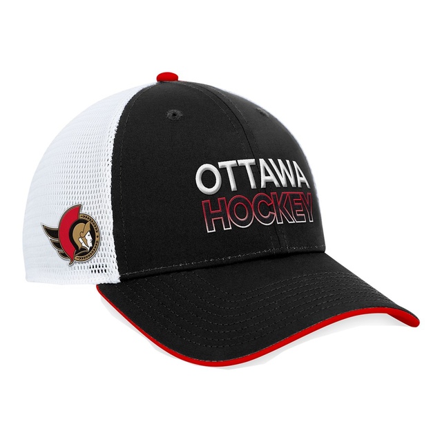 Ottawa Senators Fanatics Authentic Pro Rink Structured Trucker Cap Front_Three_Fourths_Angled_Right