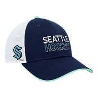 Seattle Kraken Fanatics Authentic Pro Rink Structured Trucker Cap Front_Three_Fourths_Angled_Right