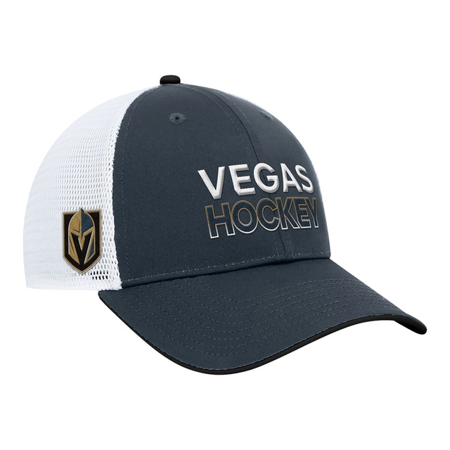 Vegas Golden Knights Fanatics Authentic Pro Rink Structured Trucker Cap Front_Three_Fourths_Angled_Right