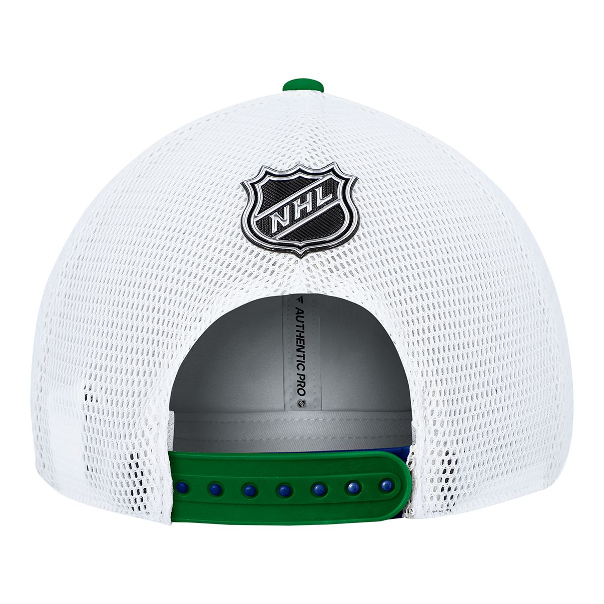 Vancouver Canucks Fanatics Authentic Pro Rink Structured Trucker Cap
